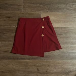 Red With Gold Buttons Skirt